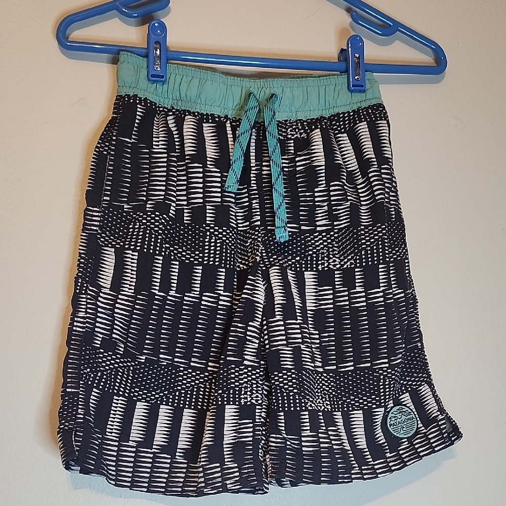 Patagonia Black and White Patterned Kids Shorts
